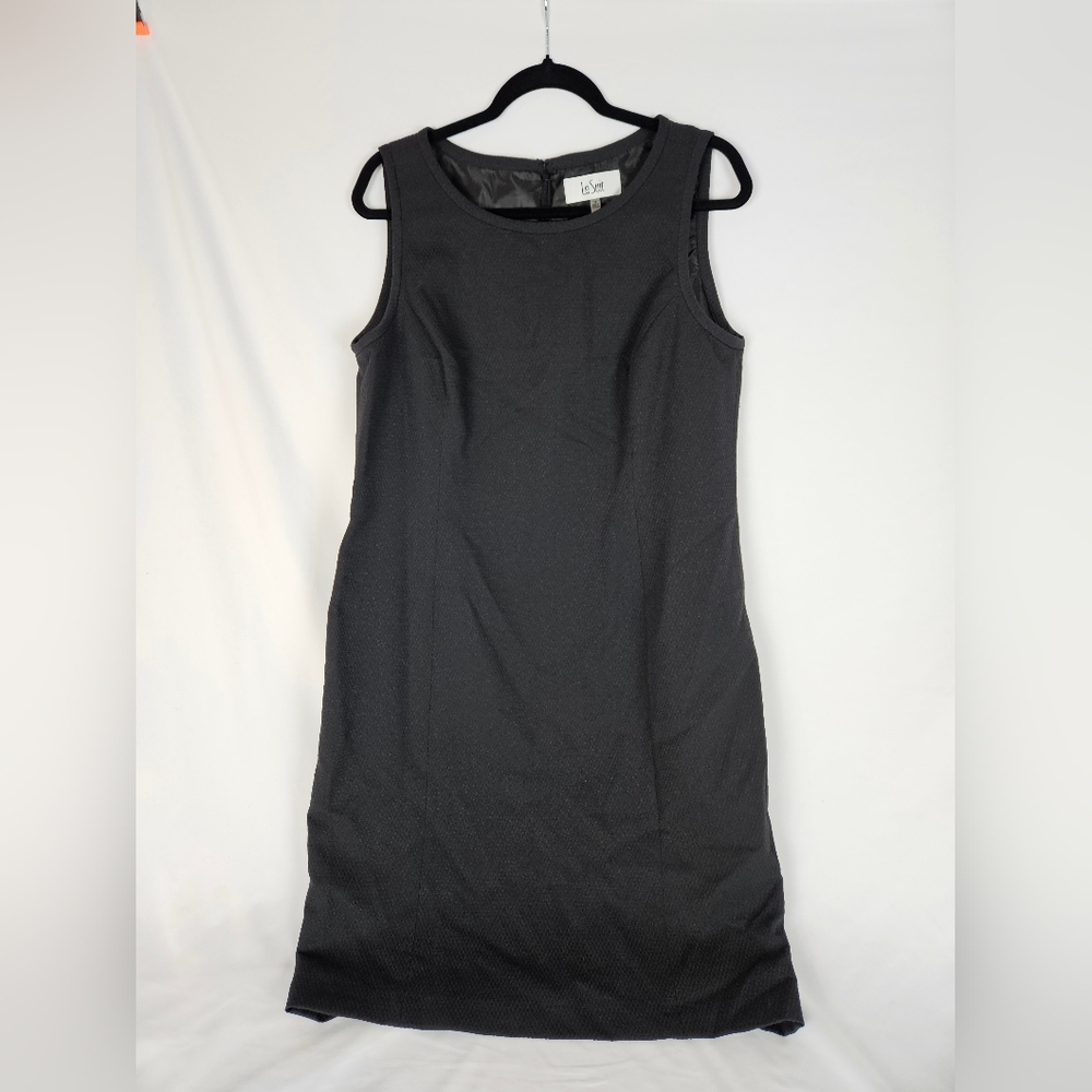 Le Suit Black Sleeveless Sheath Dress